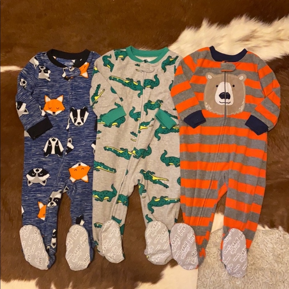 Carters fleece footie pajamas set of three